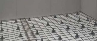 Reinforcement of floor screed with mesh