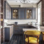 Vintage kitchen design with brick finish