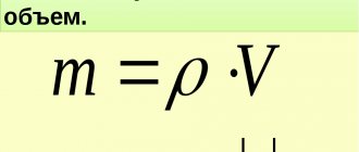 Формула для нахождения массы