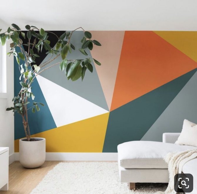 geometry painting in the living room