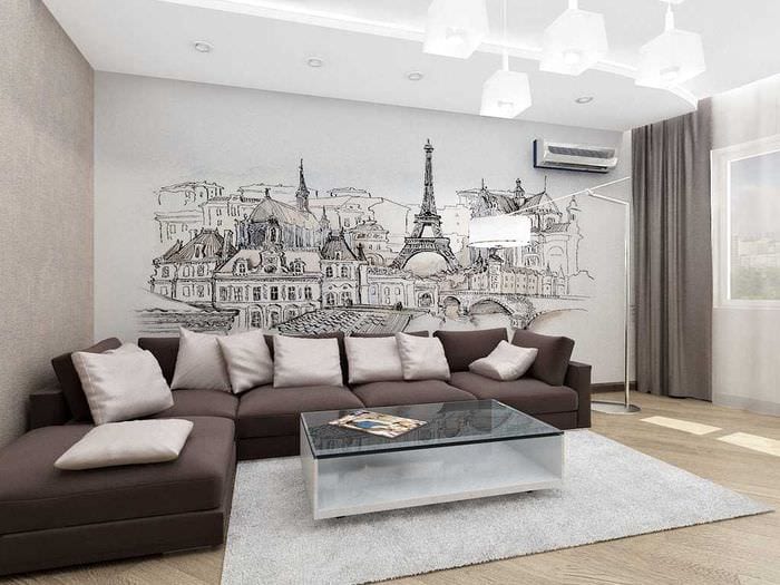 idea of ​​a beautiful home interior with wall painting