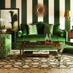 Emerald striped living room