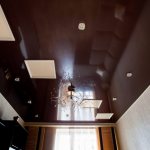 Brown stretch ceiling: colors, shades and photos