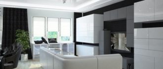 Kitchen - living room: design project 18 sq m and 19 sq m