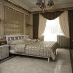 A lambrequin looks most organic in a classic bedroom interior