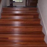 Laminate staircase finishing: wood, metal and concrete