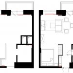 Layout of a one-room apartment of a small area