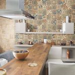 Patchwork tiles in a spacious kitchen