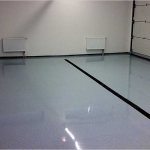 Polished concrete floor in garage