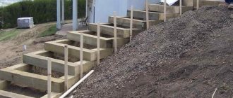 Example of formwork for staircase construction