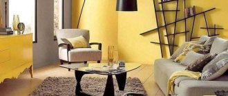 пример применения необычного желтого цвета в декоре квартиры
