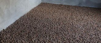 Expanded clay consumption for floor screed per 1m2: calculator