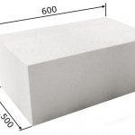 Dimensions of aerated concrete blocks