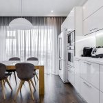 Curtains for the kitchen in a minimalist style