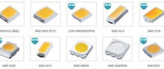 SMD LEDs: markings and characteristics