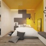 bedroom light design yellow ceiling