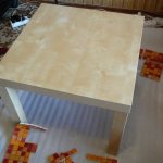 DIY cardboard table: tabletop, legs, finishing