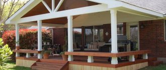 Construction of a summer kitchen with a veranda, terrace on a summer cottage: options