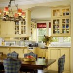 Warm shades of kitchen furniture and decoration
