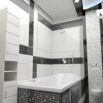 option for a beautiful bathroom interior in black and white colors