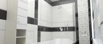 вариант красивого интерьера ванной в черно-белых тонах